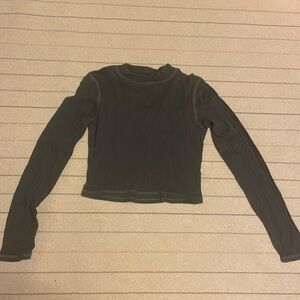 American Eagle Black Eyelet Mockneck/ Size Small
